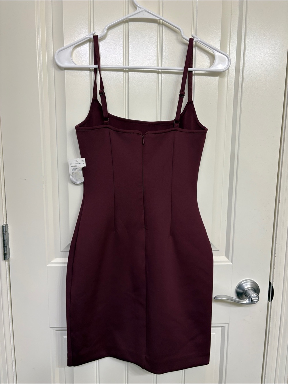 NWT Good American Slim Mini Dress in Burgundy - Picture 7 of 11